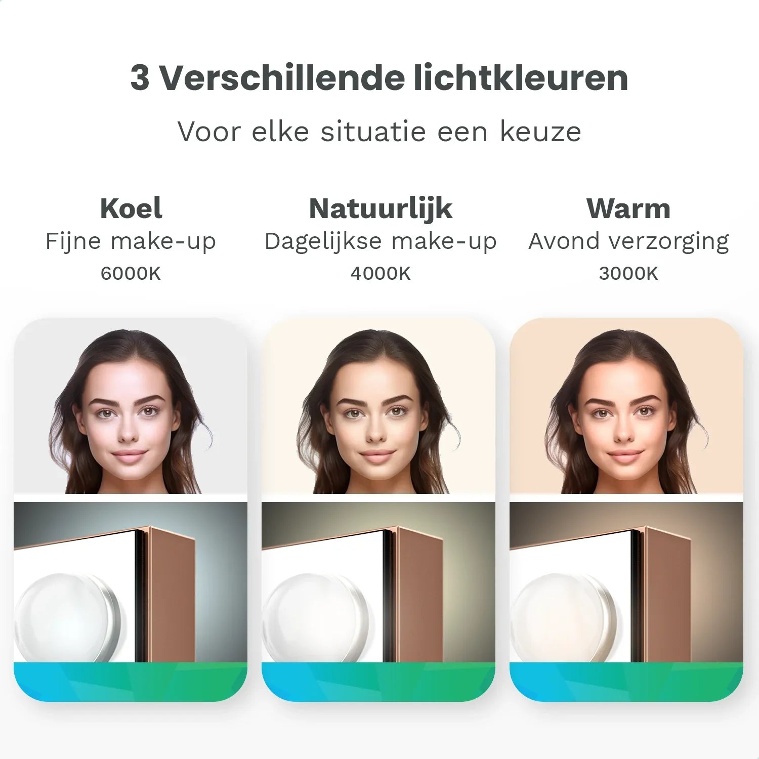 Hollywoodspegel - Bluetooth-högtalare - 80x60 cm - Roséguld