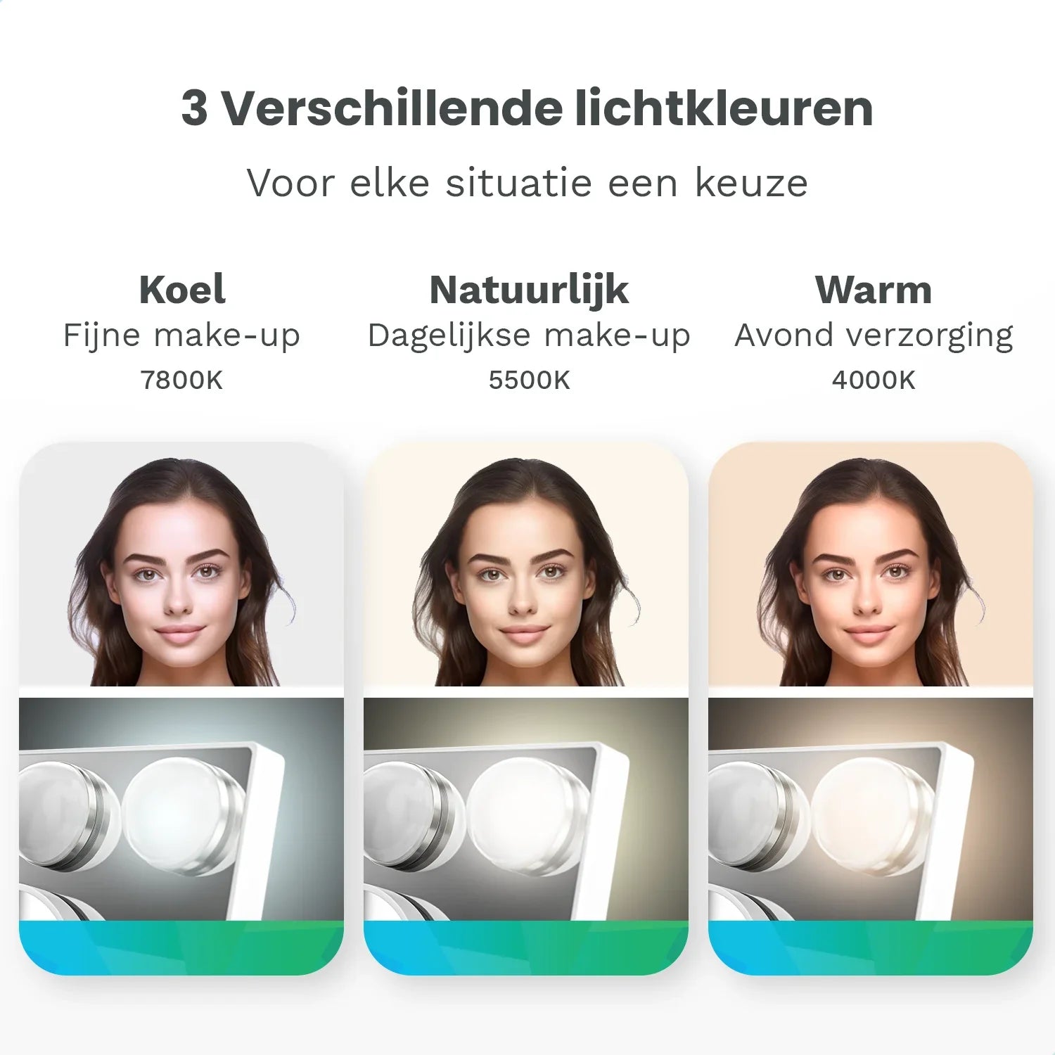 Hollywood Spegel - 44x30cm - Vit