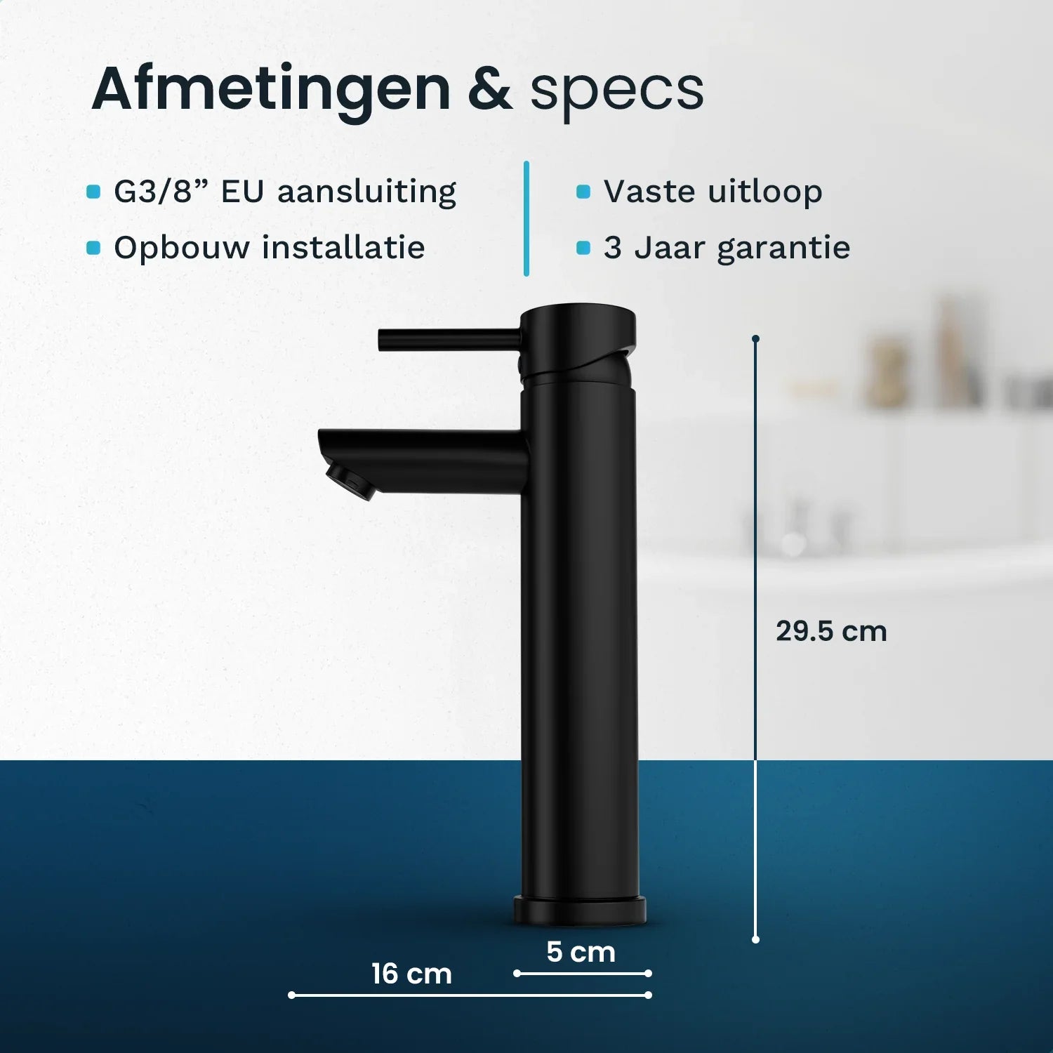 Tvättställsblandare - WC - Svart [EIRENE]