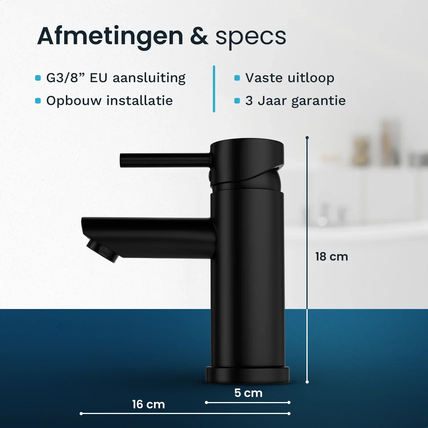 Tvättställsblandare - WC - Svart [ZOE] - Förbeställ