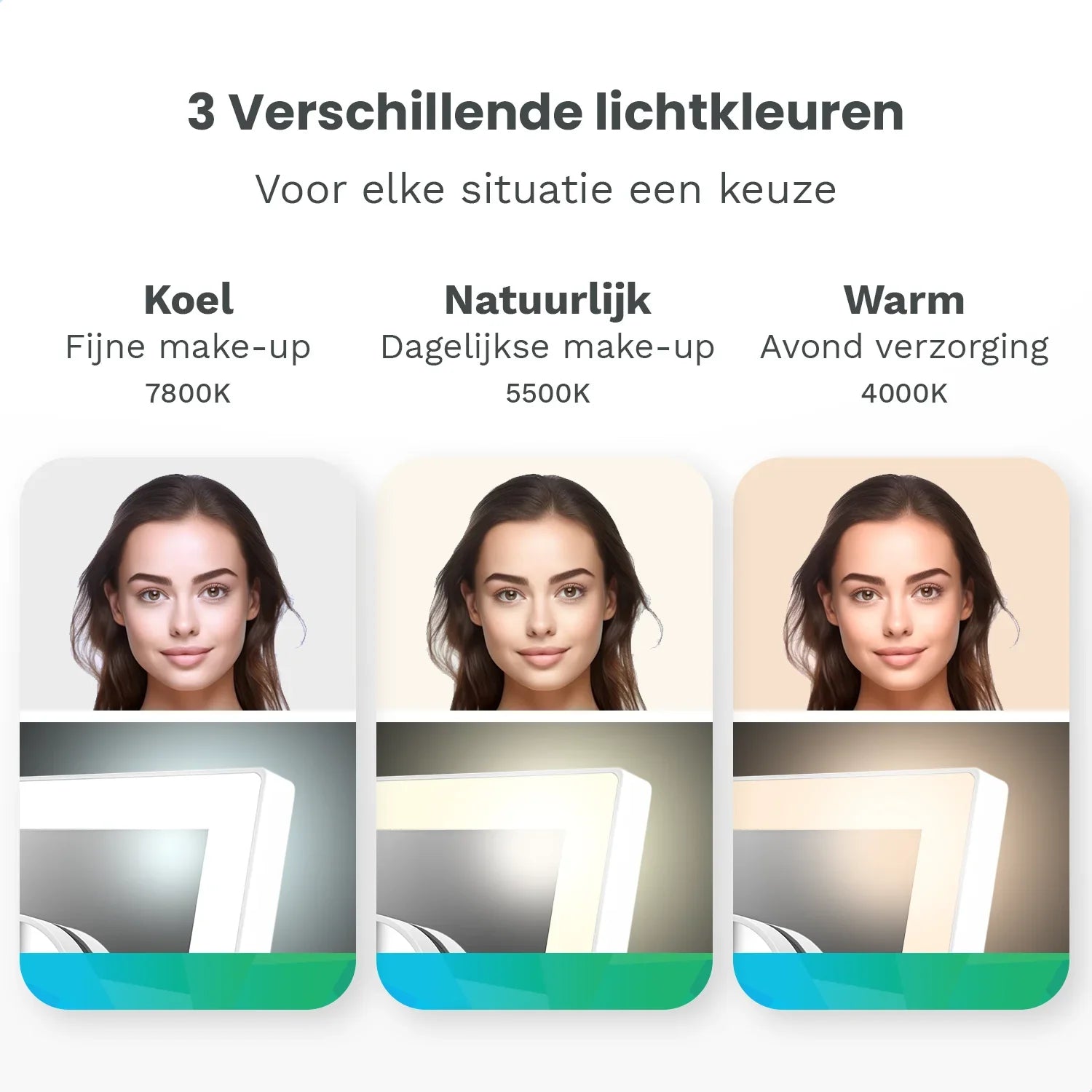 Hollywood Spegel - 44x30cm - Vit - förbeställ - Förbeställa