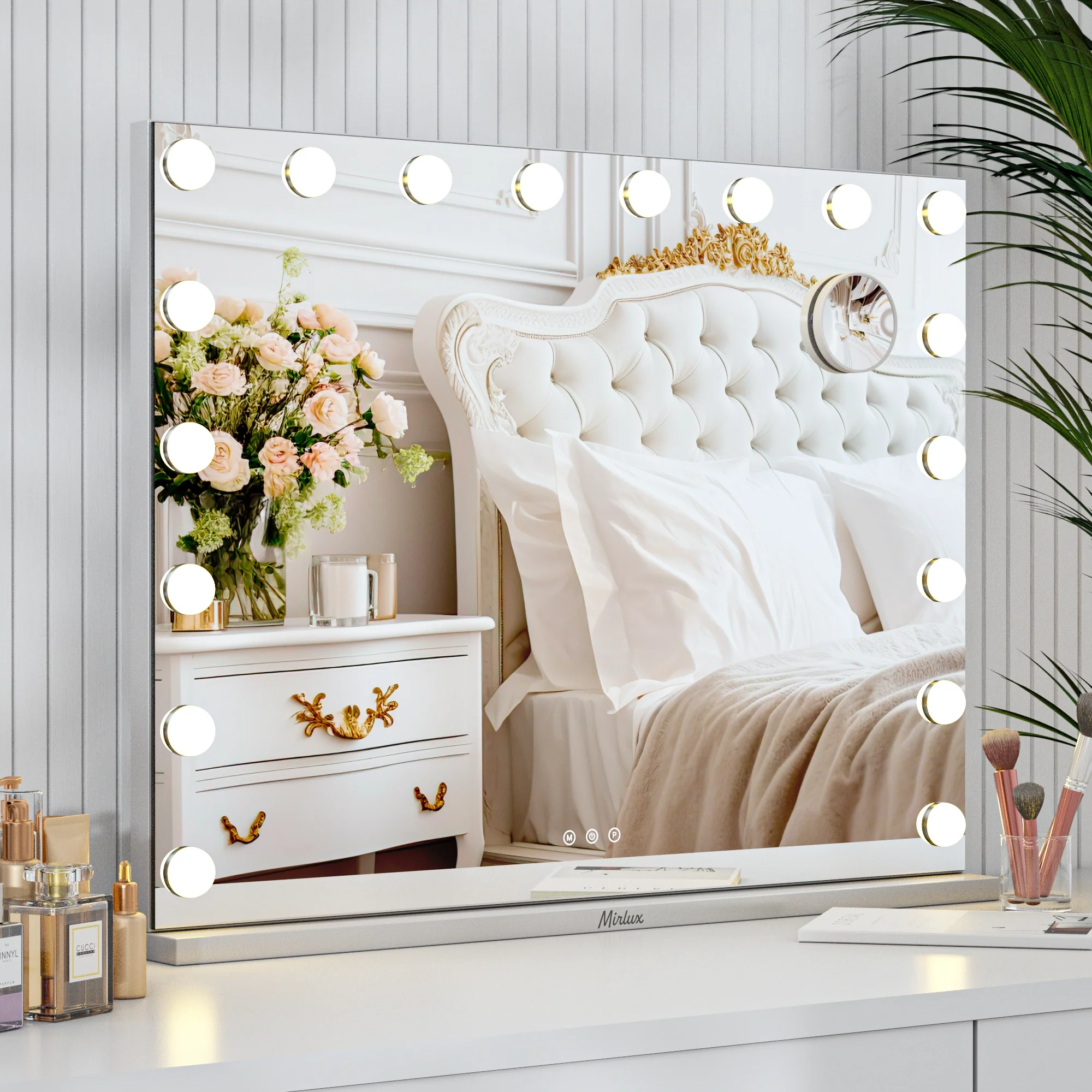 Hollywood Spegel - 80x60cm - Vit