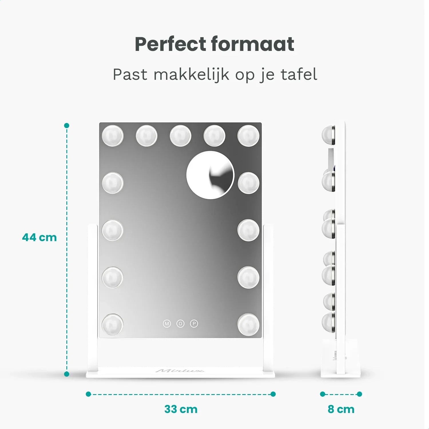 Hollywood Spegel - 44x30cm - Vit