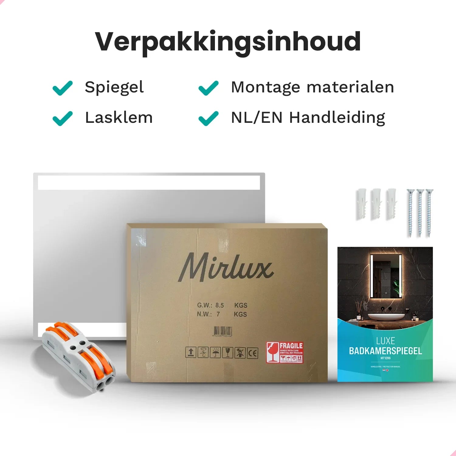Badrumsspegel - 90x65cm Rektangulär - Ramlös