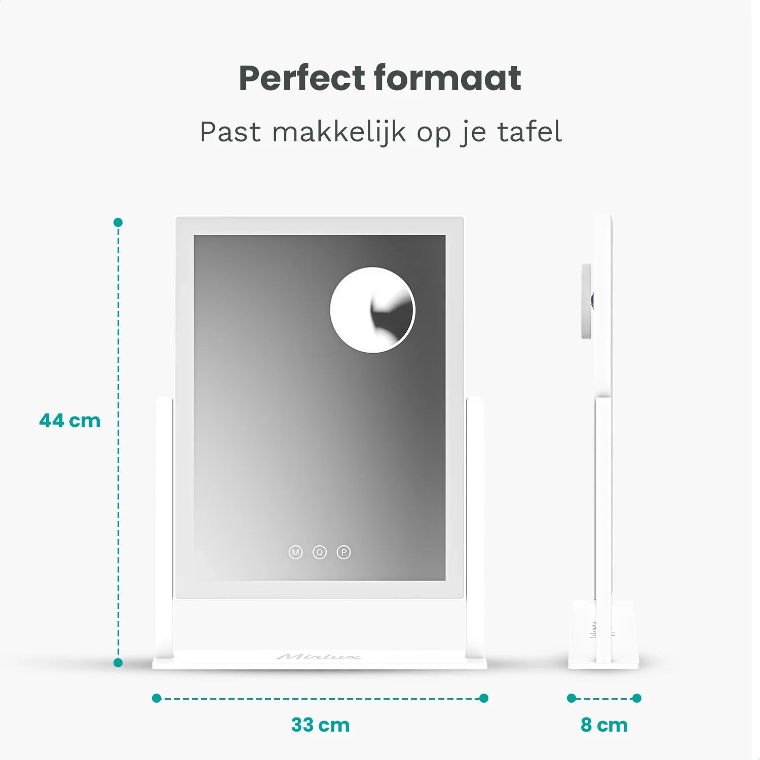 Hollywood Spegel - 44x30cm - Vit - förbeställ - Förbeställa