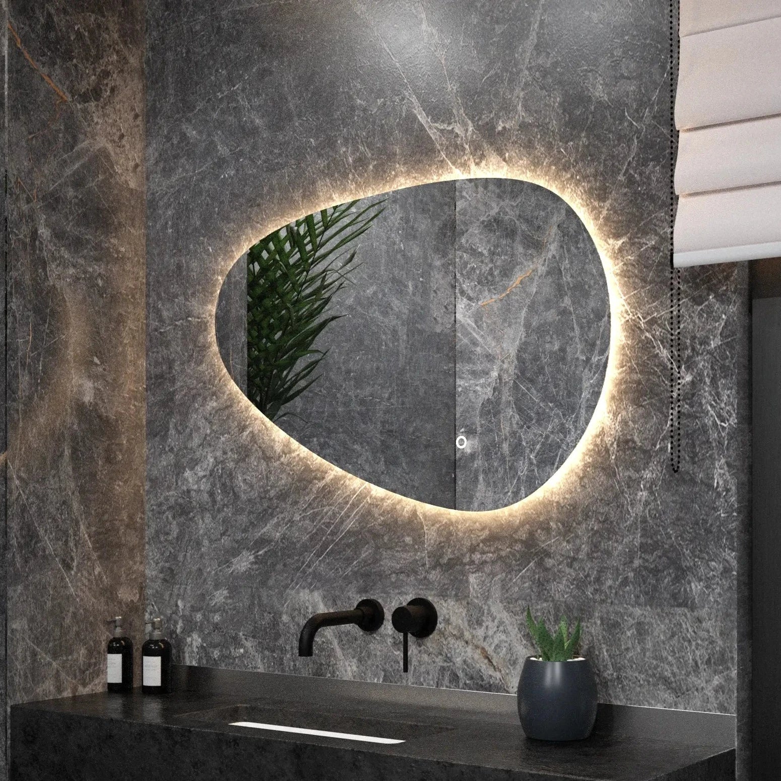 Badrumsspegel - 90x60cm Asymmetrisk - Ramlös - Förbeställa