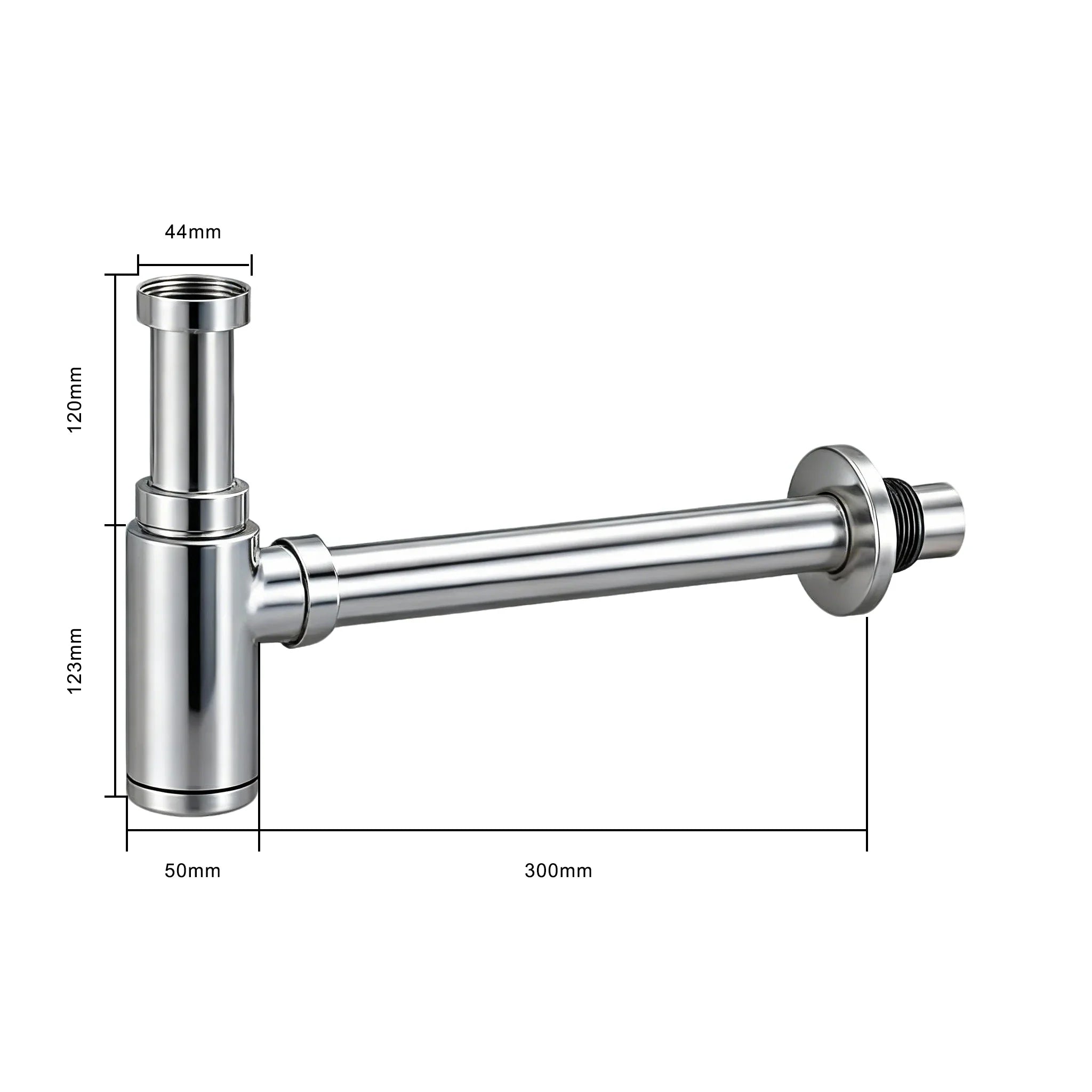 Sifon Wastafel - 44 mm - Chroom