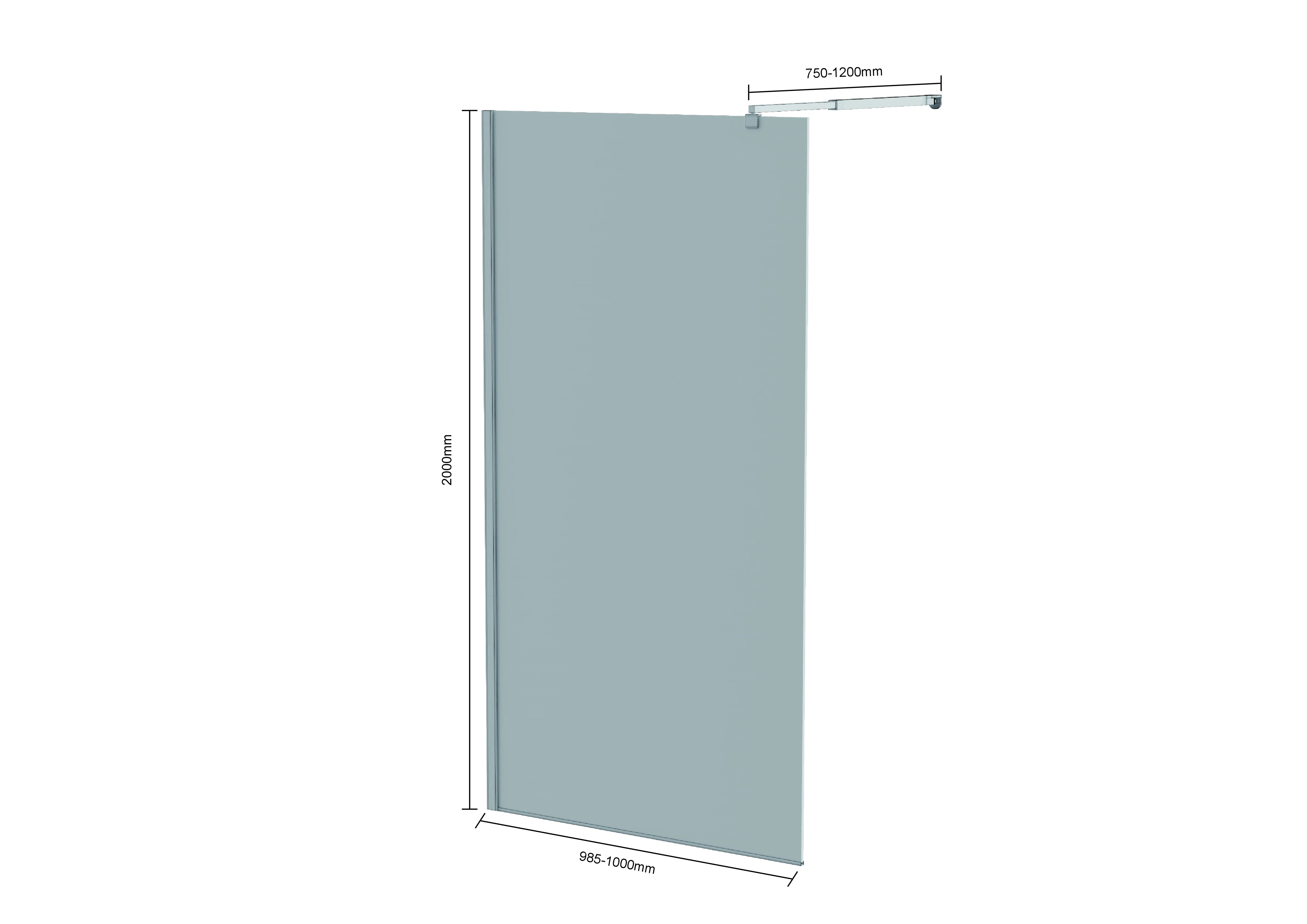 Douchewand Vero - 100x200cm