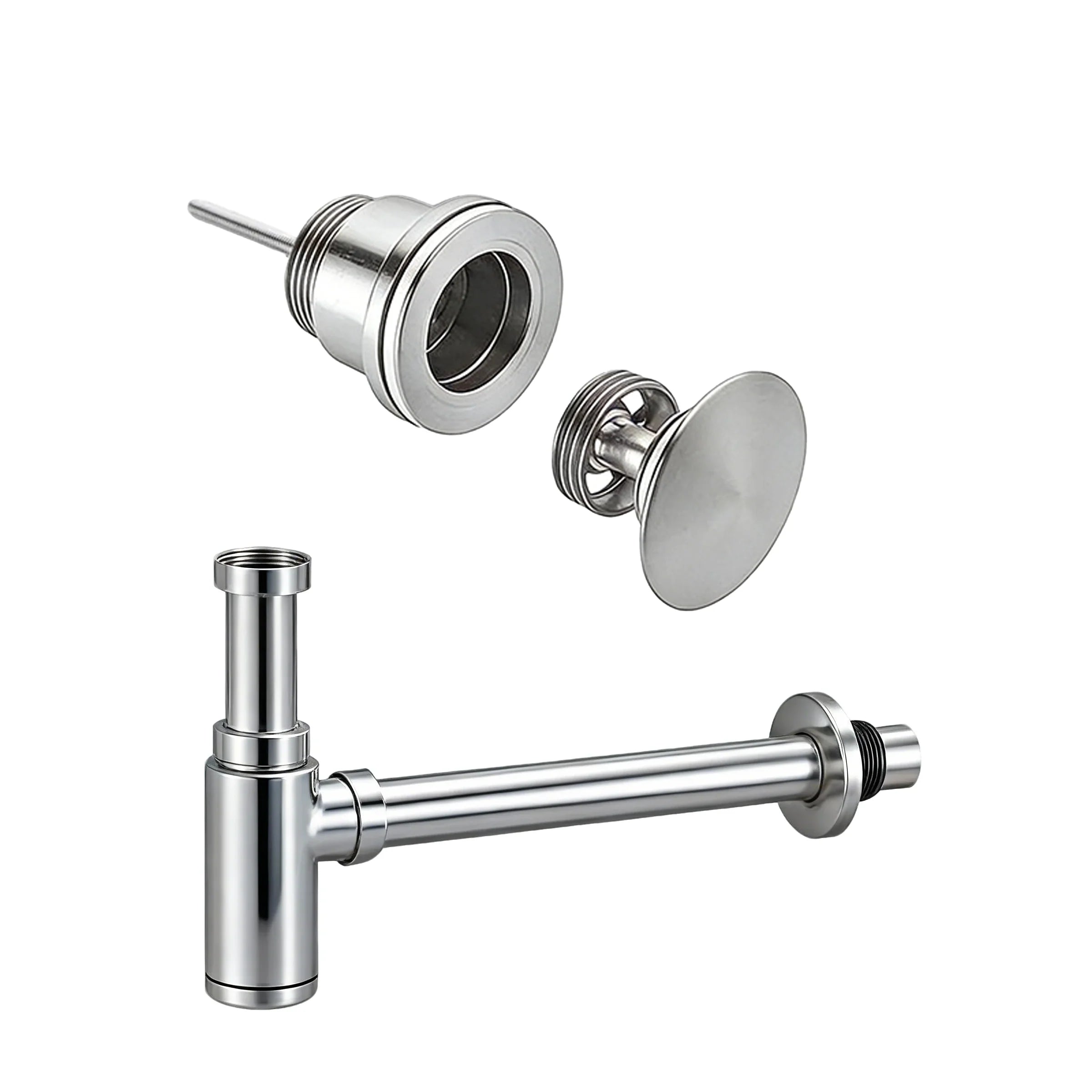 Avloppsset Krom - Clickwaste Avloppsplugg - Sifon