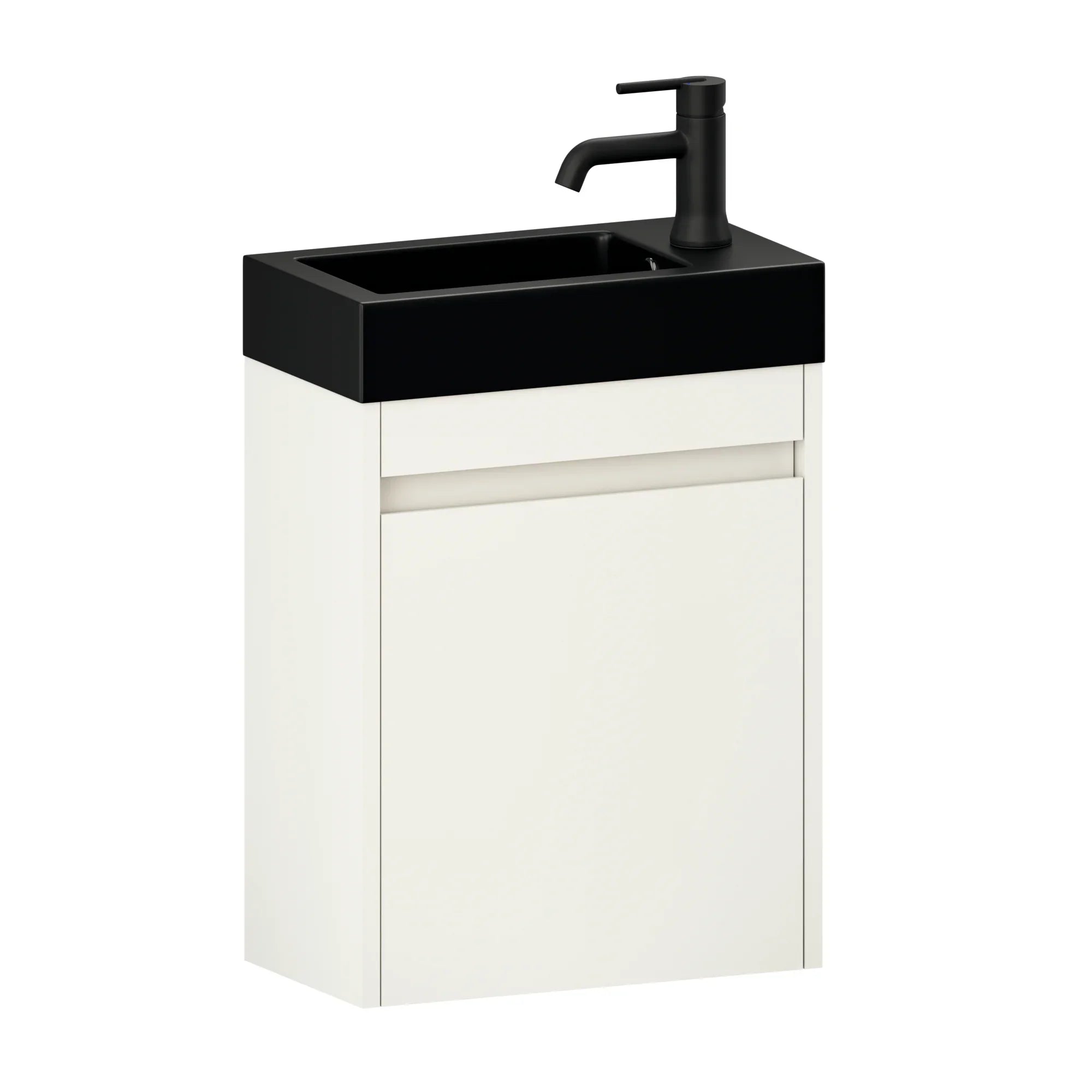 Toalettmöbel Elen - 40cm - Vitt - Svart Tvättställ