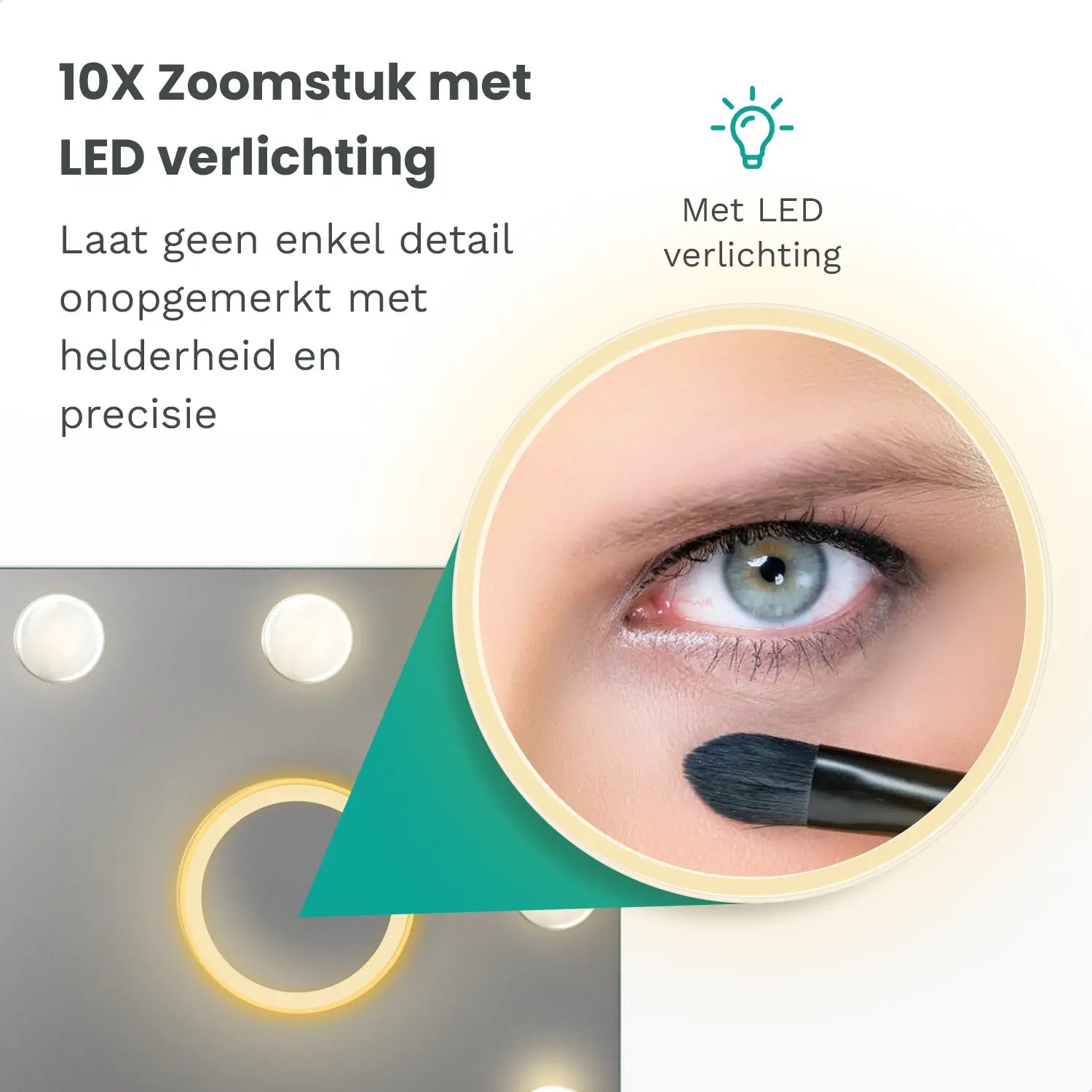 Hollywood Spiegel - Bluetooth Speakers - 80x60cm - Zwart