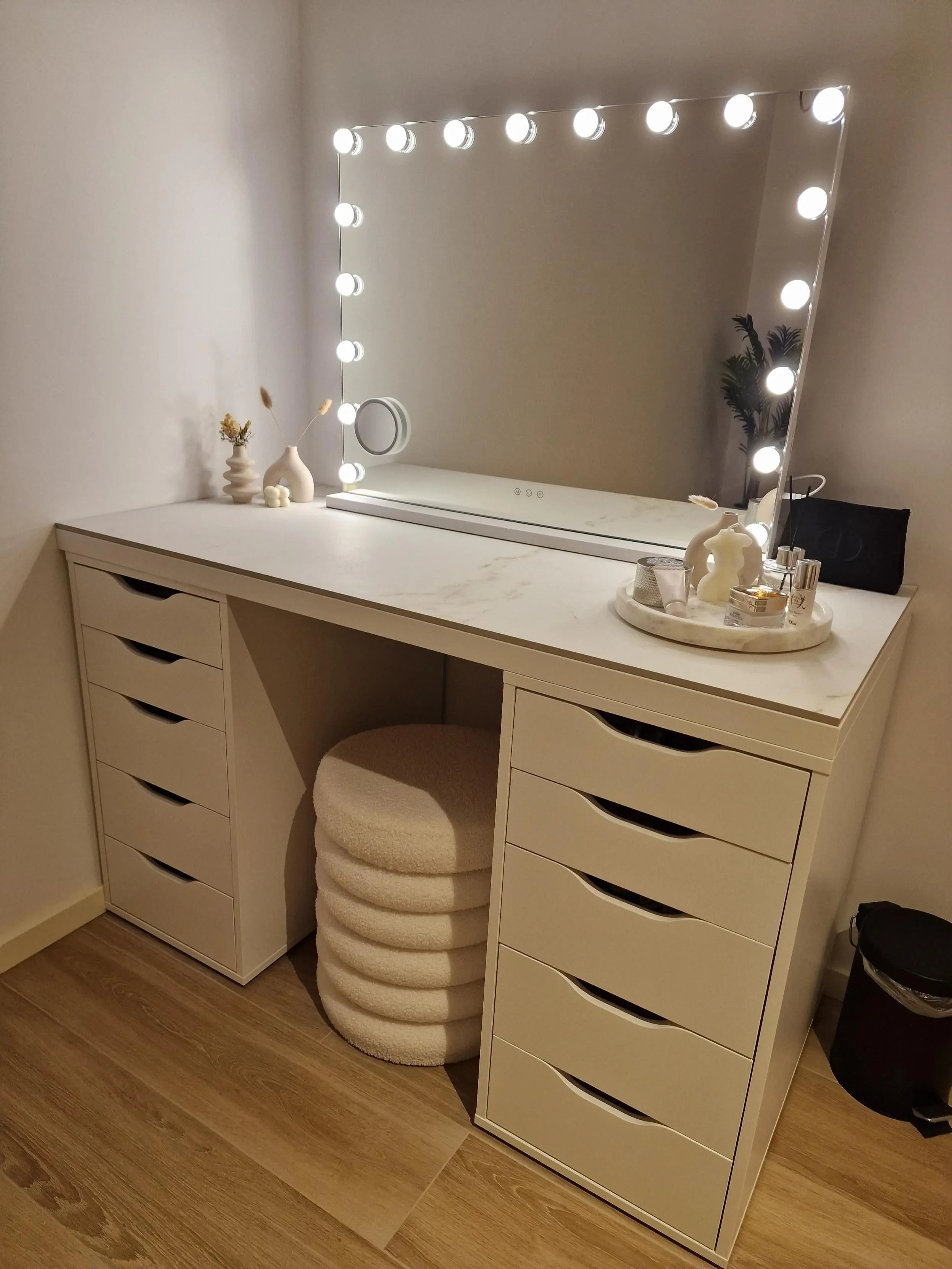 Hollywood Spiegel - Bluetooth Speakers - 80x60cm - Wit