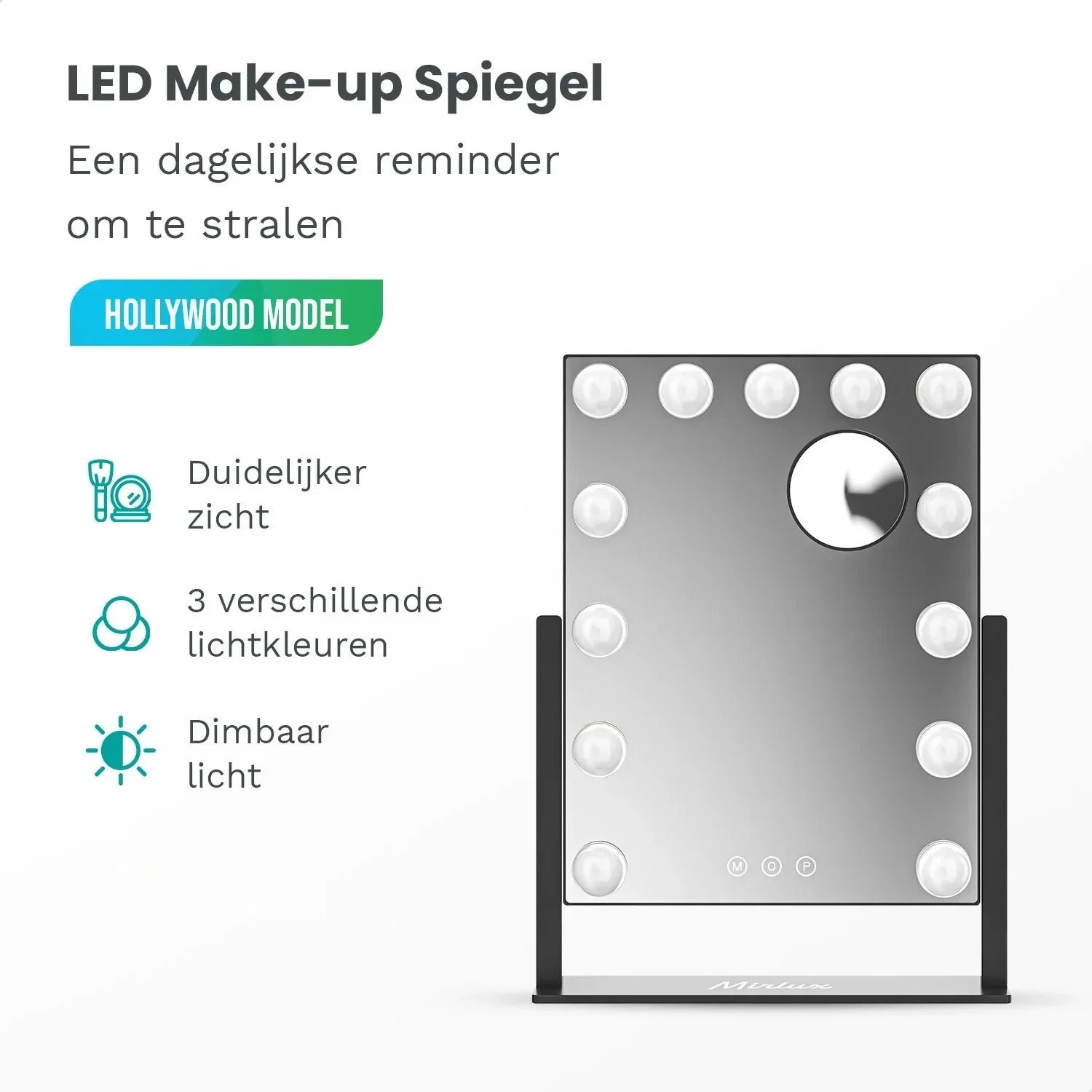 Hollywood Spiegel - 44x30cm - Zwart - Förbeställa